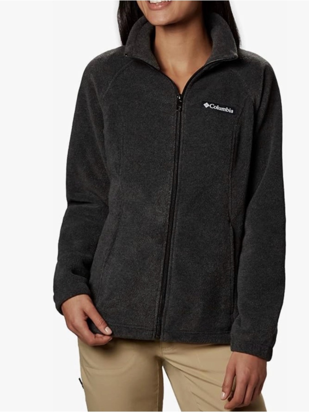 Columbia Full-Zip Charcoal Fleece Jacket size Medium